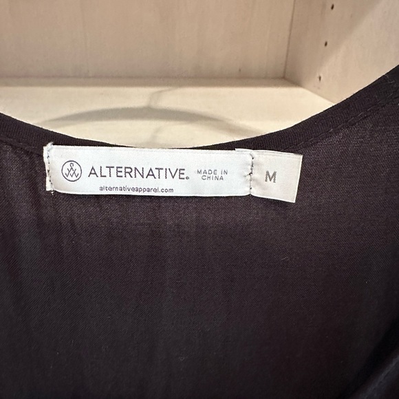 Alternative Apparel tunic. Black modal with asymmetrical hem. - Picture 2 of 3